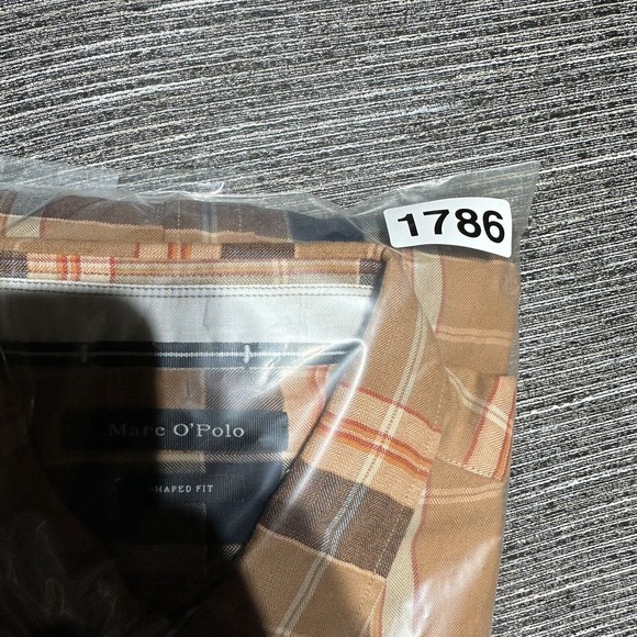 Marc O’Polo Shirt Men’s M Blue Orange Shape Fit Long Sleeve Button Up - Picture 12 of 12